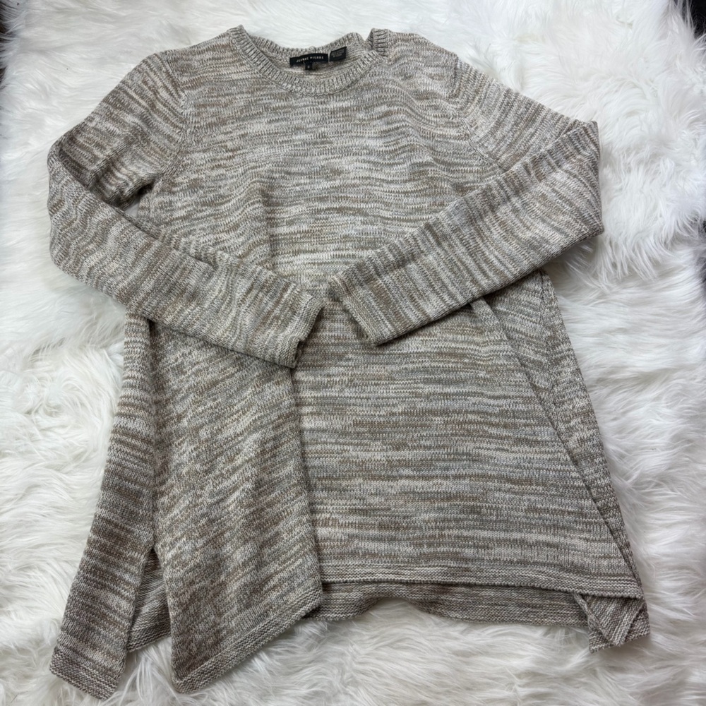 Jeanne Pierre Gray Knit Sweater